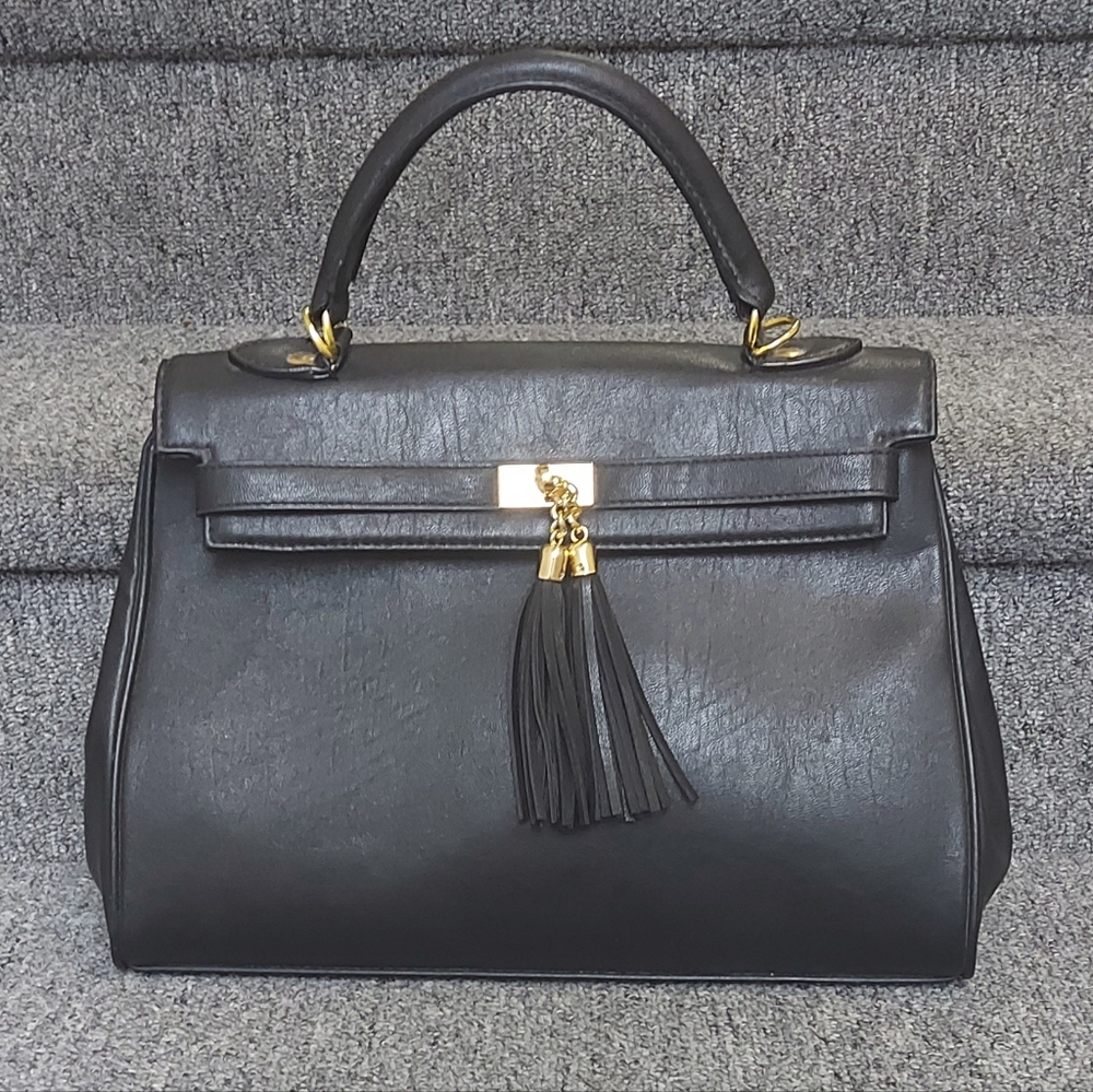 Elegant Black Doctors Bag with Tassel